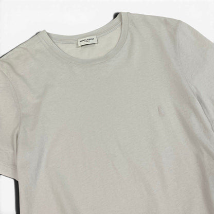Saint Laurent Cropped Crop Neck Short Sleeve T-Shirt YSL Logo Embroidery L — view 4