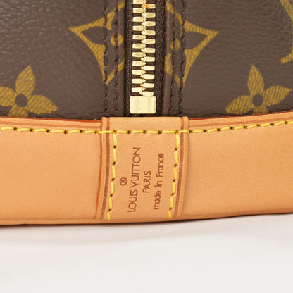 Louis Vuitton Alma PM Handbag Monogram Canvas Vachetta Leather Brown Gold — view 6