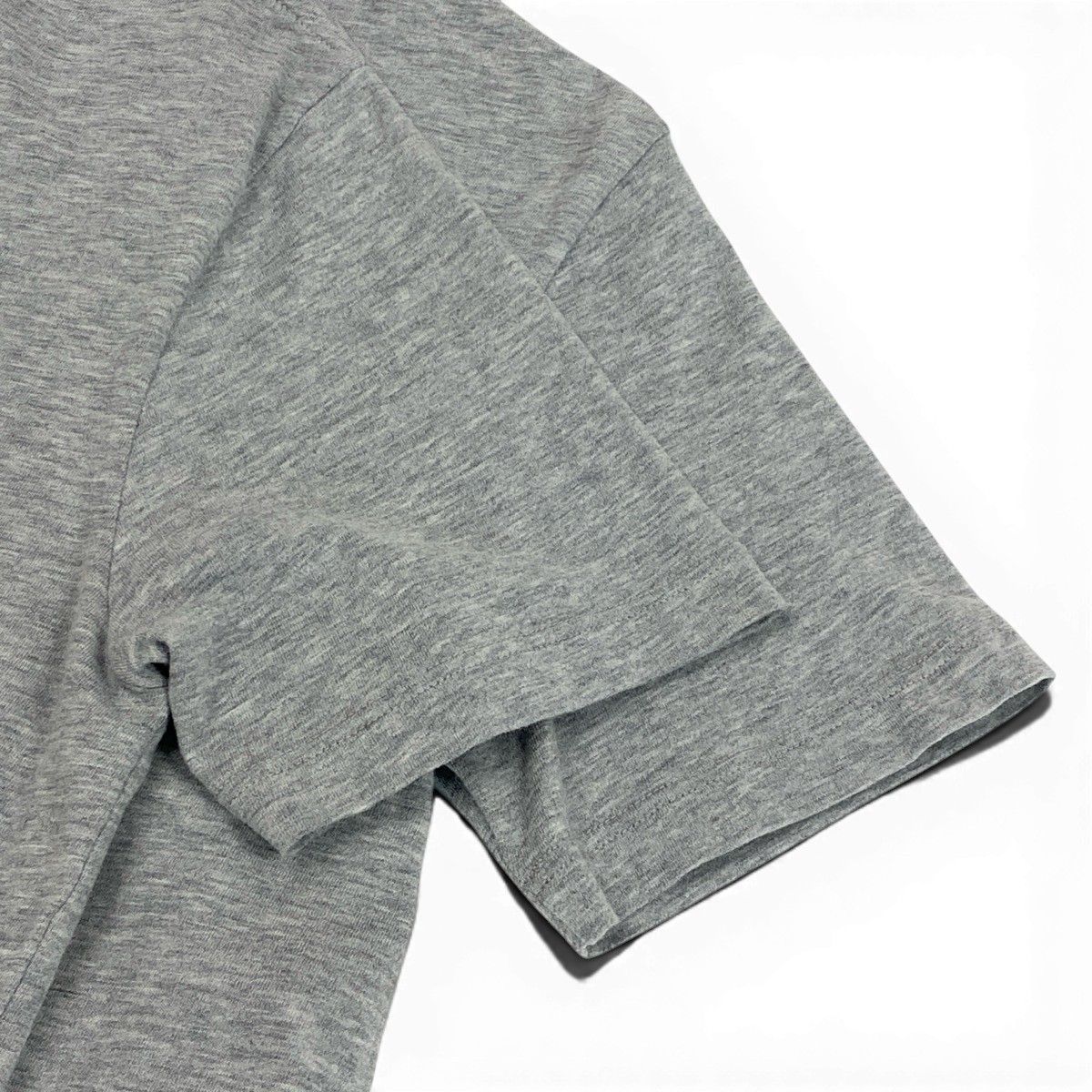 Saint Laurent Reverse Logo Print Crew Neck Short Sleeve T-Shirt M Gray Cotton — view 6