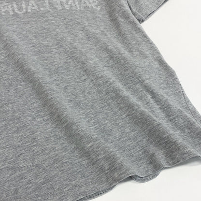 Saint Laurent Reverse Logo Print Crew Neck Short Sleeve T-Shirt M Gray Cotton — view 5
