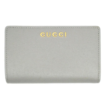 Gucci Script Around Wallet Zipper Gray Gold Coin Case