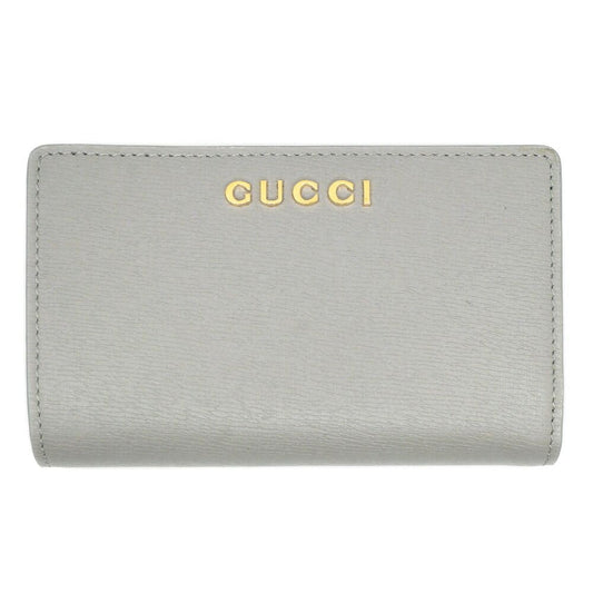 Gucci Script Around Wallet Zipper Gray Gold Coin Case