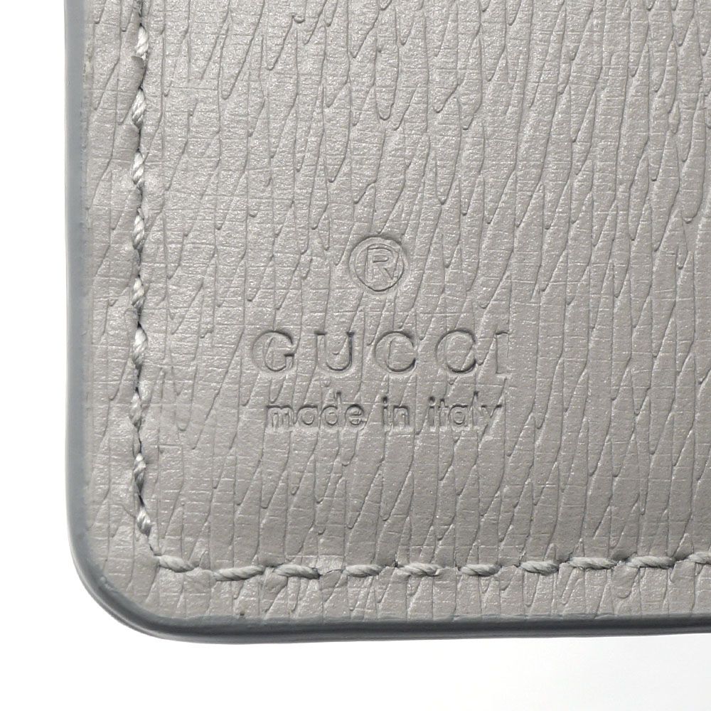 Gucci Script Around Wallet Zipper Gray Gold Coin Case — view 7