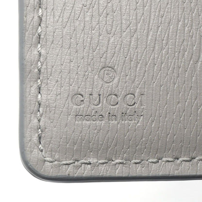 Gucci Script Around Wallet Zipper Gray Gold Coin Case — view 7
