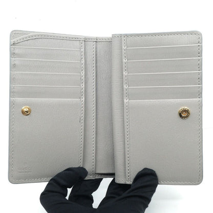 Gucci Script Around Wallet Zipper Gray Gold Coin Case — view 6