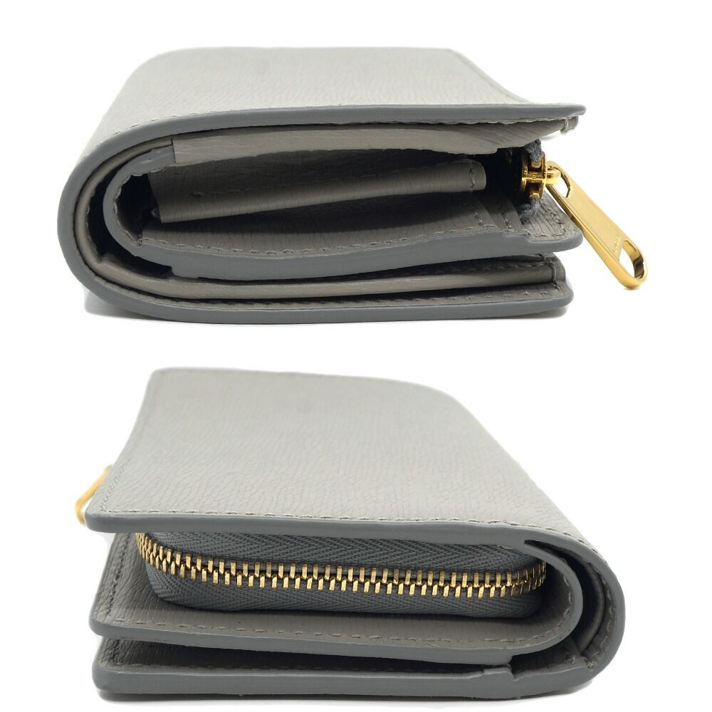 Gucci Script Around Wallet Zipper Gray Gold Coin Case — view 4