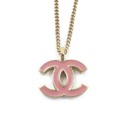 Chanel Necklace CC Logo Pink Gold 42 cm — view 4