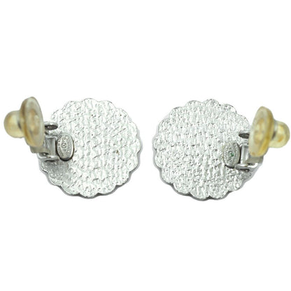 Chanel CC Logo Flower Earrings Yellow Silver — view 3