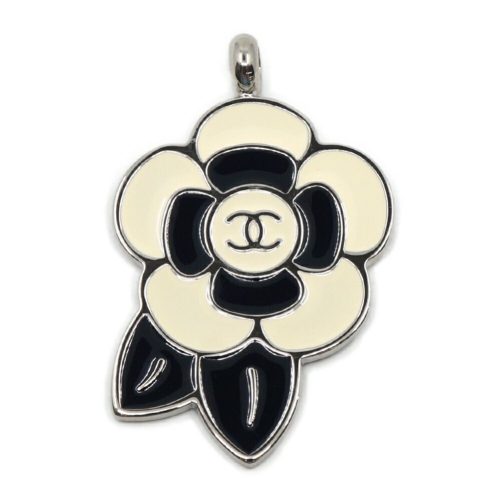 Chanel Camellia Pendant Metal Flower White Black