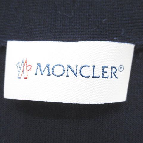Moncler Maglia Tricot Cardigan Long Sleeve Knit M Navy Logo Letter Embroidery — view 3