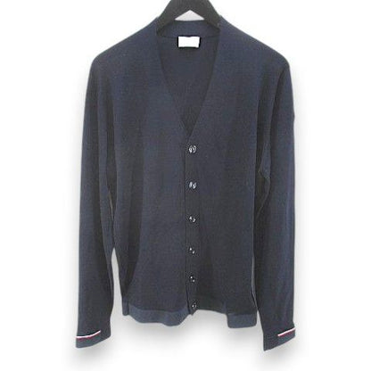 Moncler Maglia Tricot Cardigan Long Sleeve Knit M Navy Logo Letter Embroidery