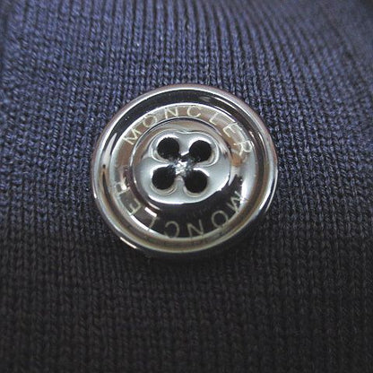 Moncler Maglia Tricot Cardigan Long Sleeve Knit M Navy Logo Letter Embroidery — view 6