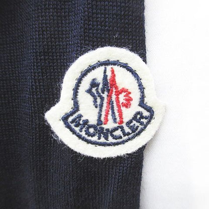 Moncler Maglia Tricot Cardigan Long Sleeve Knit M Navy Logo Letter Embroidery — view 5