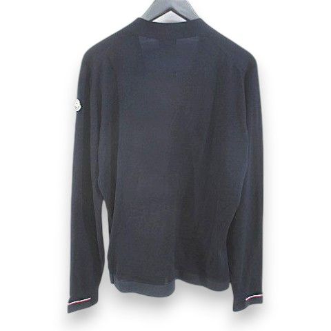 Moncler Maglia Tricot Cardigan Long Sleeve Knit M Navy Logo Letter Embroidery — view 2