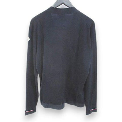 Moncler Maglia Tricot Cardigan Long Sleeve Knit M Navy Logo Letter Embroidery — view 2