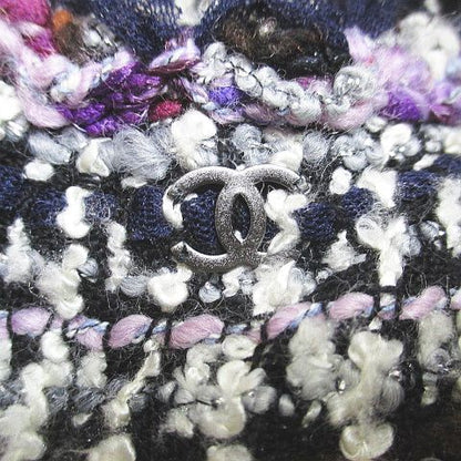 Chanel Tweed Jacket CC Mark CC Logo Silk 34 Purple Hook Hair Lining — view 7