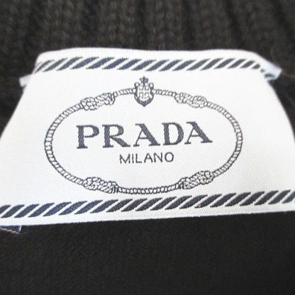 Prada Short Sleeve Knit Sweater 40 Black Contrast Rib Hair Wool — view 3
