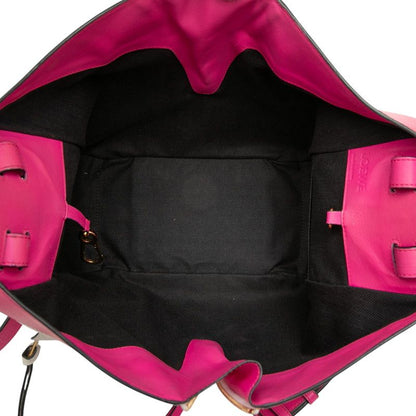 Loewe Anagram Hammock Small Shoulder Bag Drawstring 2-Way Pink White Leather — view 4