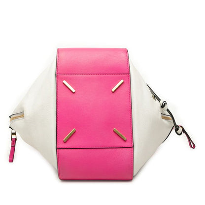 Loewe Anagram Hammock Small Shoulder Bag Drawstring 2-Way Pink White Leather — view 3