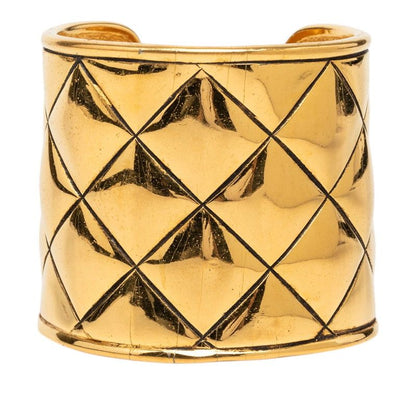 Chanel CC Logo Quilted Bangle Gold Plated 1- Bracelet