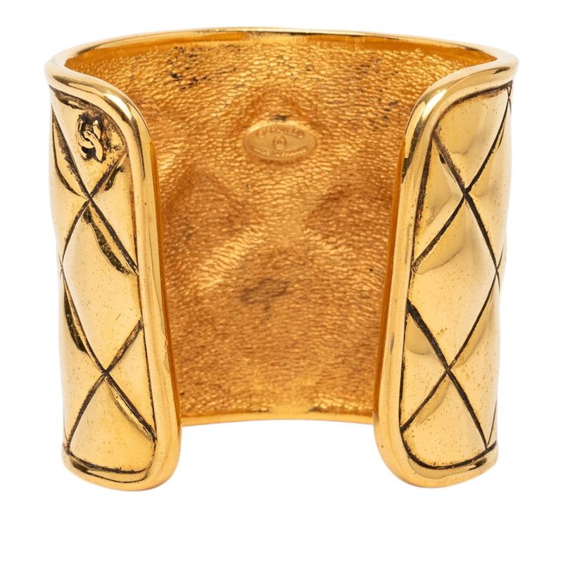 Chanel CC Logo Quilted Bangle Gold Plated 1- Bracelet — view 3