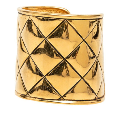 Chanel CC Logo Quilted Bangle Gold Plated 1- Bracelet — view 2