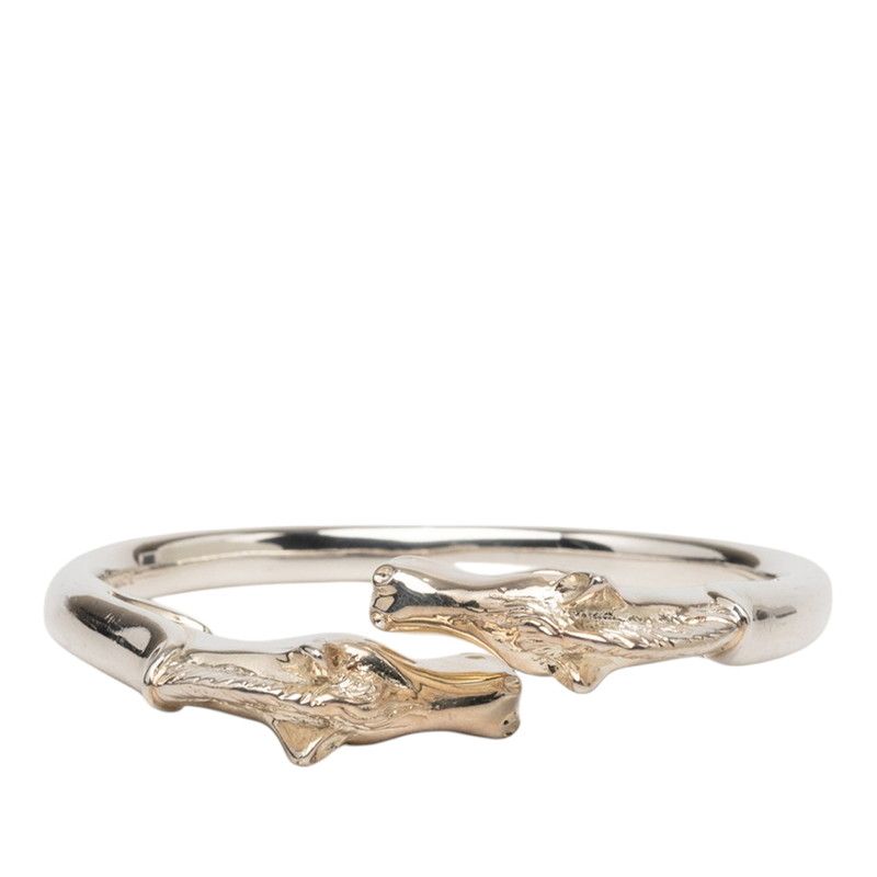 Hermes Cheval Hose Bangle Silver Metal 1- Bracelet
