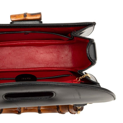 Gucci Bambu 2-Way Shoulder Bag 000 Black Calf — view 4