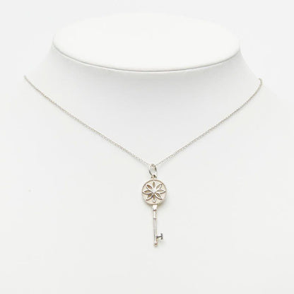 Tiffany & Co Daisy Key Diamond Necklace Silver — view 7