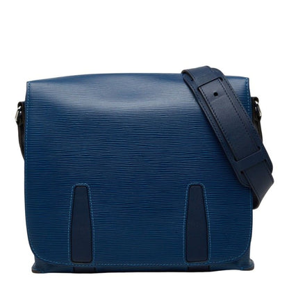 Louis Vuitton Epi Harrington Messenger PM Shoulder Bag Blue Azur Leather