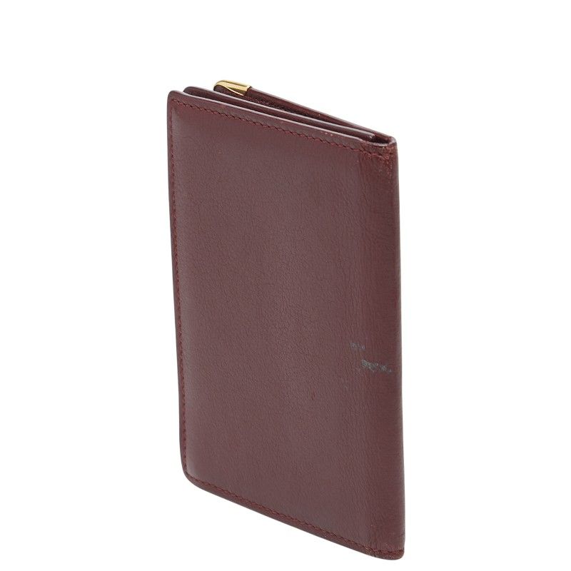 Cartier Must Line Card Case Wine Red Bordeaux Leather — view 2