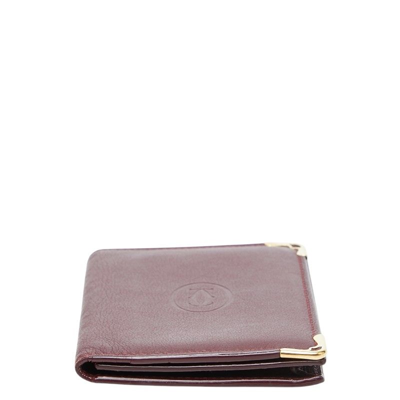 Cartier Must Line Card Case Wine Red Bordeaux Leather — view 3