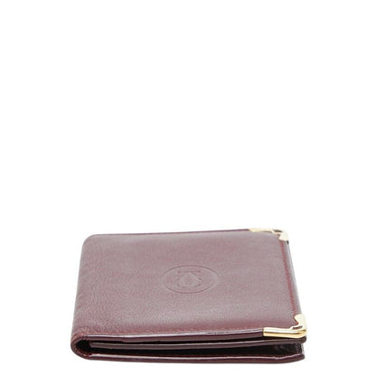 Cartier Must Line Card Case Wine Red Bordeaux Leather — view 3