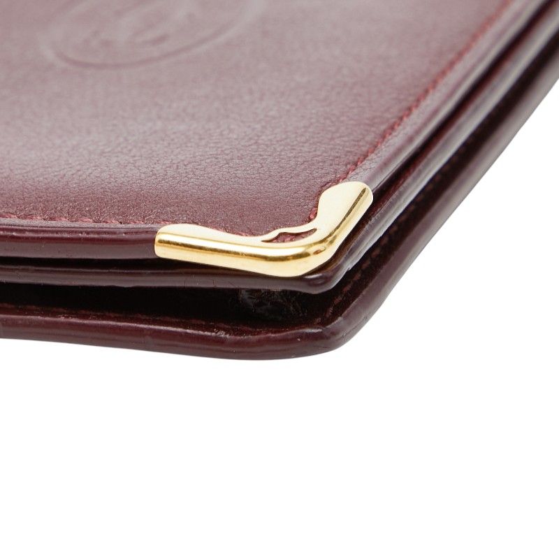 Cartier Must Line Card Case Wine Red Bordeaux Leather — view 4