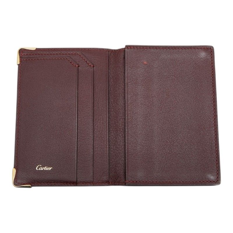 Cartier Must Line Card Case Wine Red Bordeaux Leather — view 6