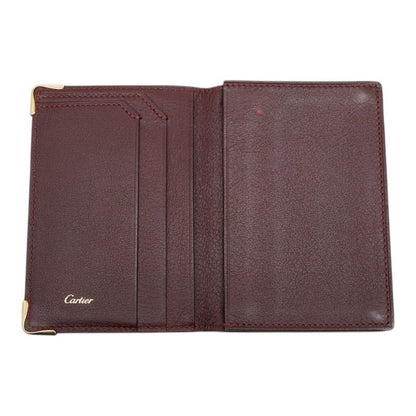 Cartier Must Line Card Case Wine Red Bordeaux Leather — view 6