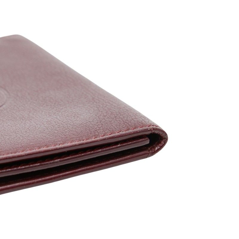 Cartier Must Line Card Case Wine Red Bordeaux Leather — view 5