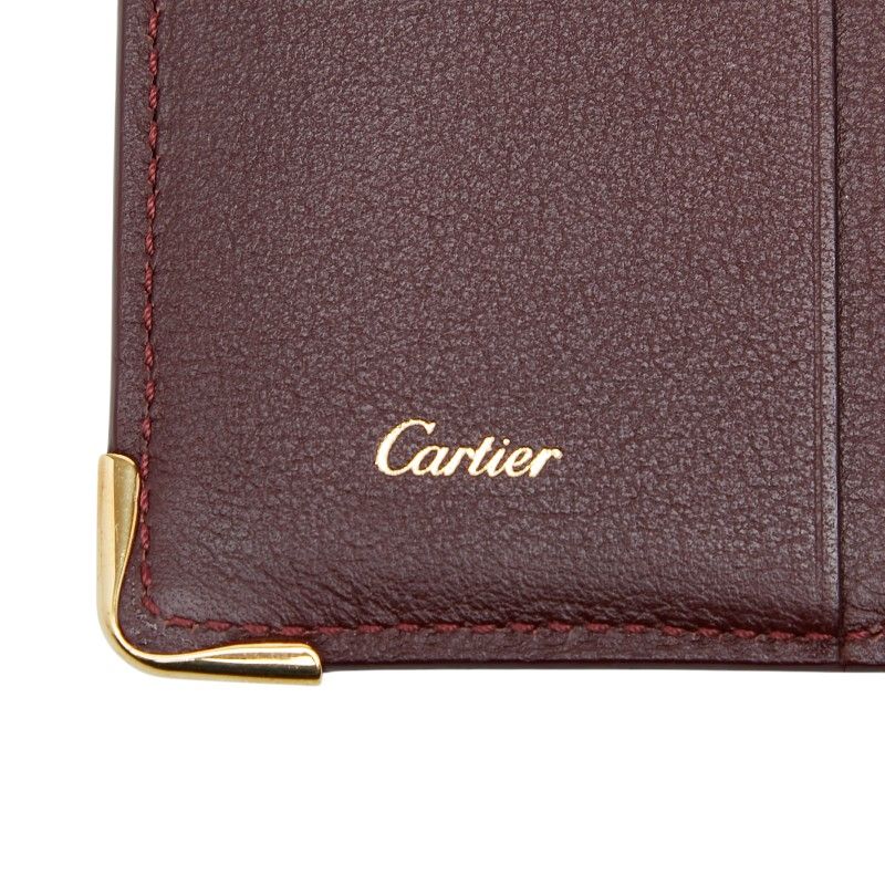 Cartier Must Line Card Case Wine Red Bordeaux Leather — view 7