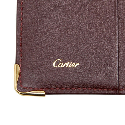 Cartier Must Line Card Case Wine Red Bordeaux Leather — view 7