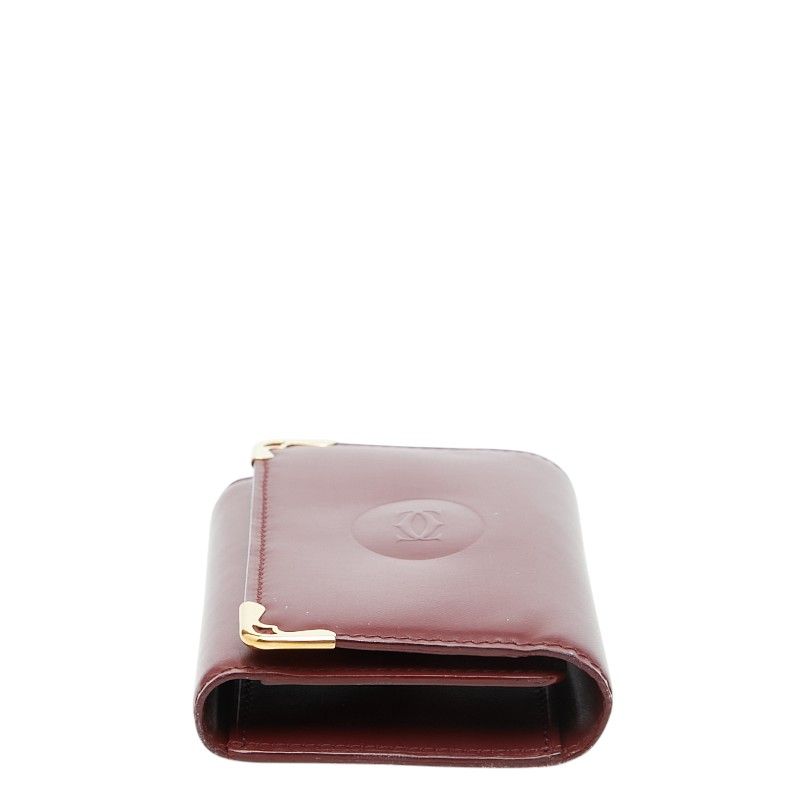 Cartier Must Line Key Case 6 Wine Red Bordeaux Leather 1- Key Holder — view 3