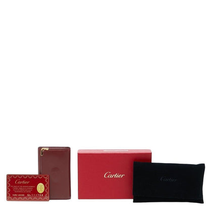 Cartier Must Line Key Case 6 Wine Red Bordeaux Leather 1- Key Holder — view 8
