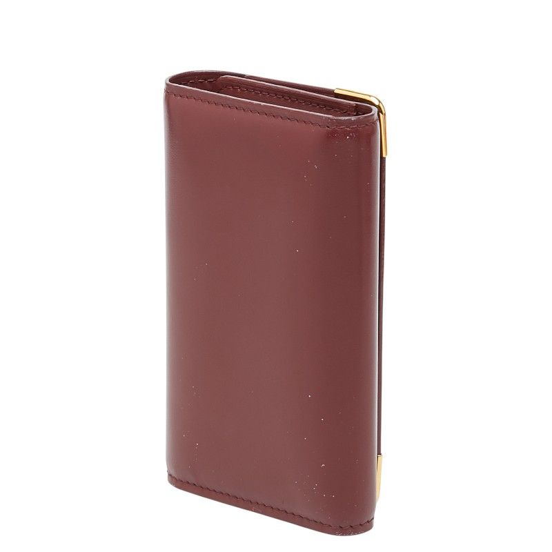 Cartier Must Line Key Case 6 Wine Red Bordeaux Leather 1- Key Holder — view 2