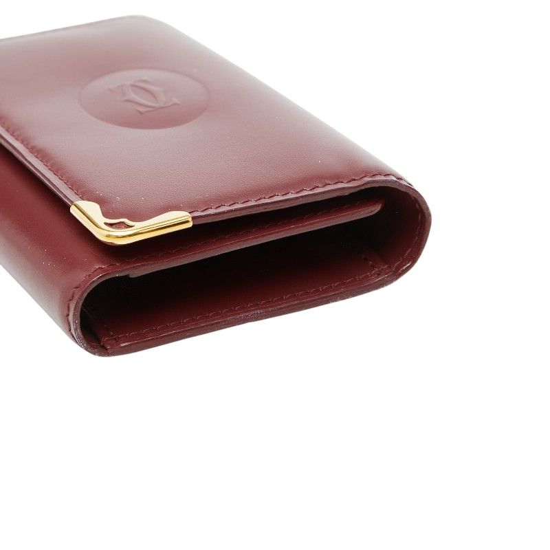 Cartier Must Line Key Case 6 Wine Red Bordeaux Leather 1- Key Holder — view 4