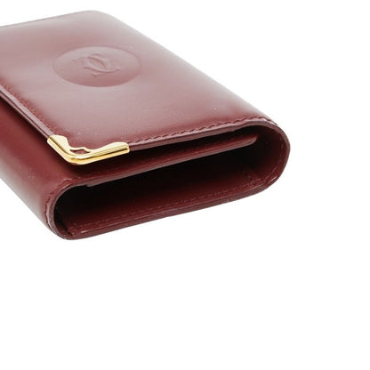 Cartier Must Line Key Case 6 Wine Red Bordeaux Leather 1- Key Holder — view 4