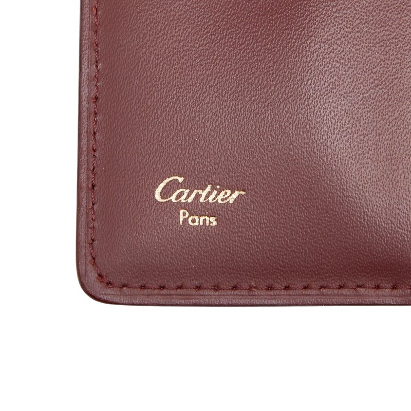 Cartier Must Line Key Case 6 Wine Red Bordeaux Leather 1- Key Holder — view 7