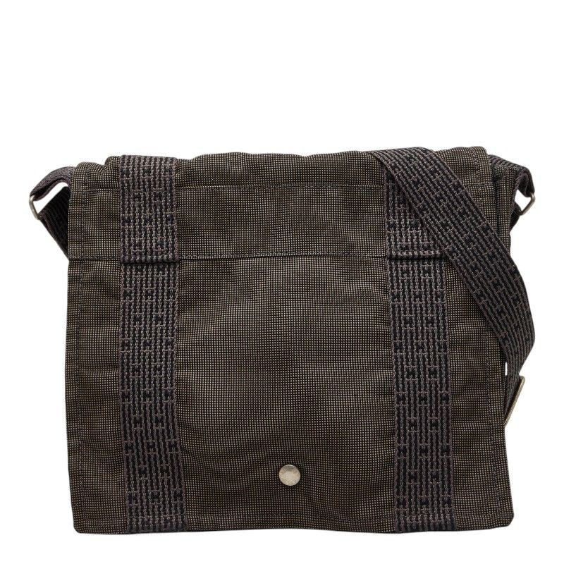Hermes Her Line Besace PM Crossbody Shoulder Bag Gray Canvas