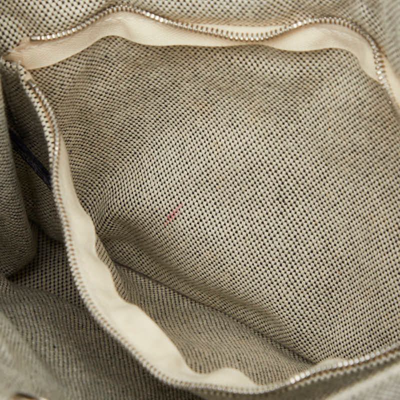 Hermes New Fourre Tout PM Handbag White Black Canvas — view 8