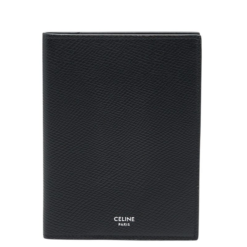 Celine Passport Case Black Leather