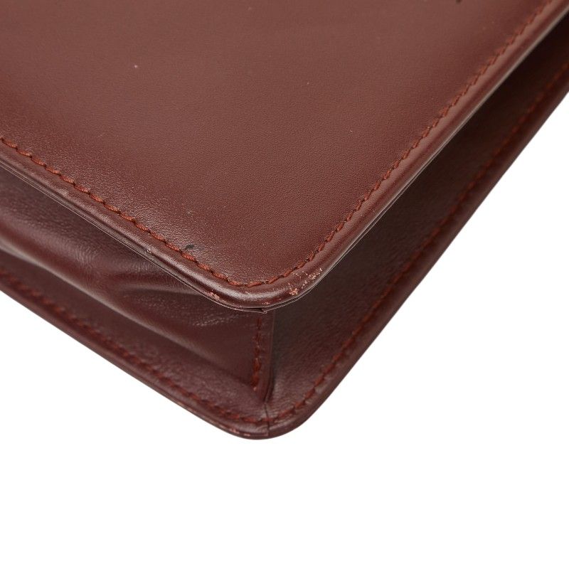 Cartier Must Line Business Briefcase Wine Red Bordeaux Leather 1 — view 4