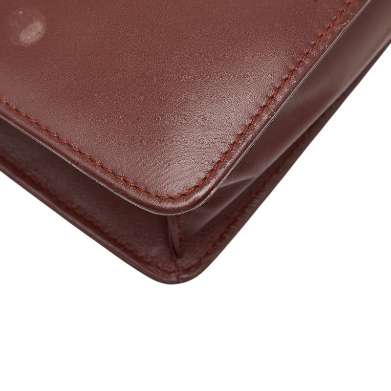 Cartier Must Line Business Briefcase Wine Red Bordeaux Leather 1 — view 5